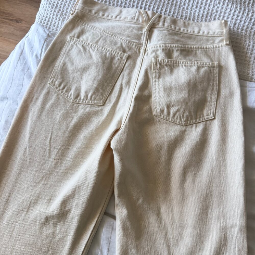 Veronica Bears Taylor Wide-Leg Cream Jeans